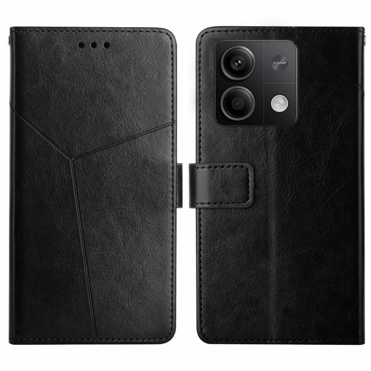 

For Xiaomi Redmi Note 13 Pro 4G Global Y-shaped Pattern Flip Leather Phone Case(Black)