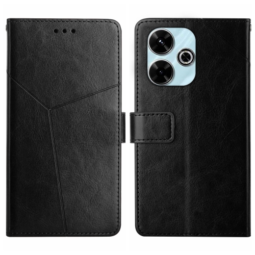 For Xiaomi Redmi 13 4G Global Y-shaped Pattern Flip Leather Phone Case(Black)