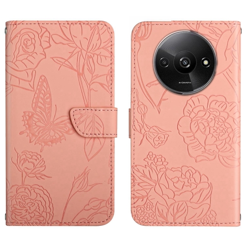 

For Xiaomi Redmi A3 Skin Feel Butterfly Embossed Flip Leather Phone Case(Pink)