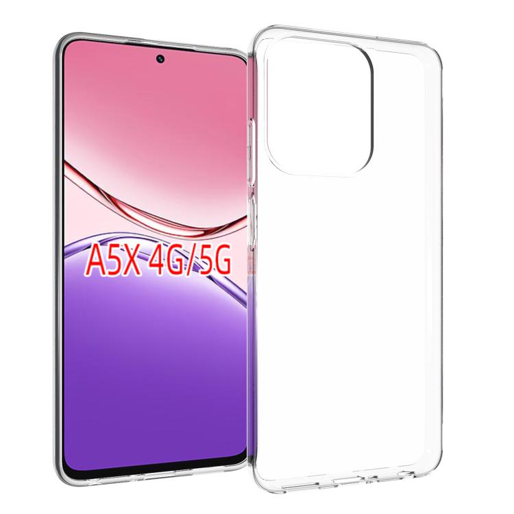 

For OPPO A5x 4G / 5G Waterproof Texture TPU Phone Case(Transparent)