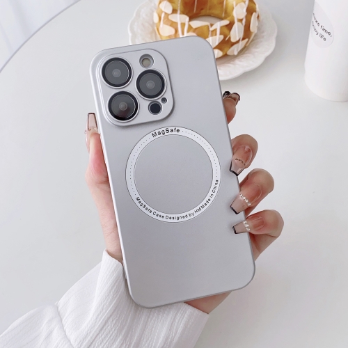 

For iPhone 12 Magsafe Magnetic PC Shockproof Phone Case With Camera Lens(Silver)