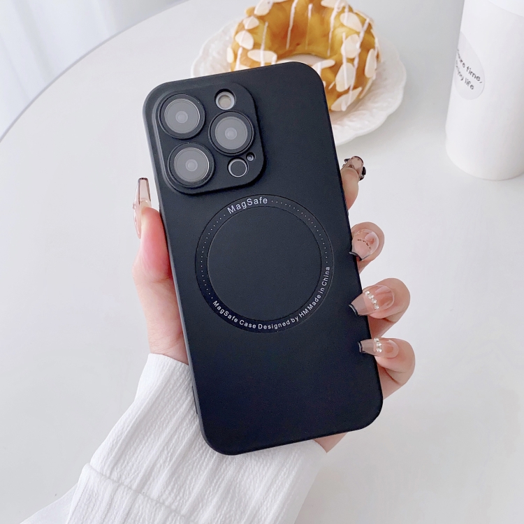 

For iPhone 14 Magsafe Magnetic PC Shockproof Phone Case With Camera Lens(Black)