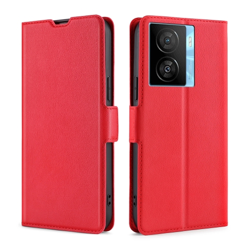 

For vivo iQOO Z7x Ultra-thin Voltage Side Buckle Horizontal Flip Leather Phone Case(Red)