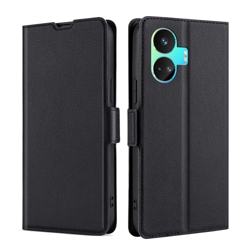 

For Realme GT Neo5 SE Ultra-thin Voltage Side Buckle Horizontal Flip Leather Phone Case(Black)