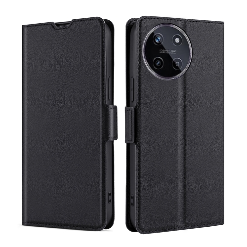

For Realme 11 4G Ultra-thin Voltage Side Buckle Horizontal Flip Leather Phone Case(Black)