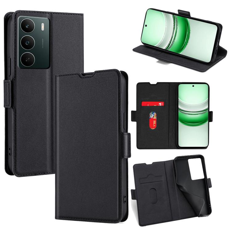 

For Realme C71 4G Ultra-thin Voltage Side Buckle Horizontal Flip Leather Phone Case(Black)