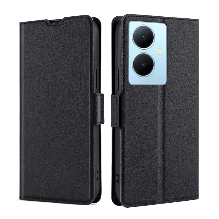 

For vivo Y78 Plus 5G Ultra-thin Voltage Side Buckle Horizontal Flip Leather Phone Case(Black)