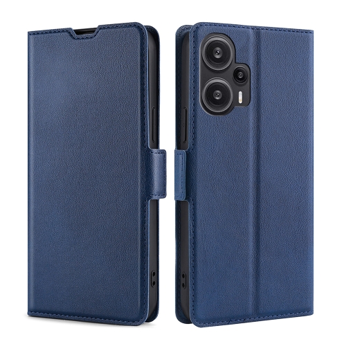 

For Xiaomi Redmi Note 12 Turbo Ultra-thin Voltage Side Buckle Horizontal Flip Leather Phone Case(Blue)