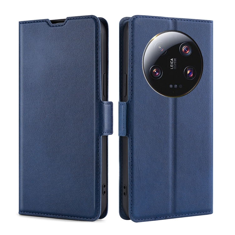 

For Xiaomi 13 Ultra 5G Ultra-thin Voltage Side Buckle Horizontal Flip Leather Phone Case(Blue)