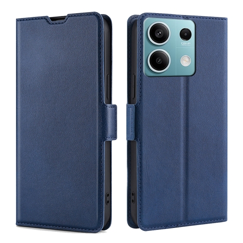 

For Xiaomi Redmi Note 13 4G Ultra-thin Voltage Side Buckle Horizontal Flip Leather Phone Case(Blue)