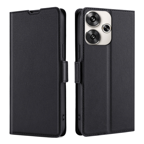 

For Xiaomi Redmi Turbo 3 5G Ultra-thin Voltage Side Buckle Horizontal Flip Leather Phone Case(Black)