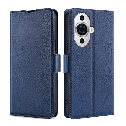 

For Huawei nova 11 4G Ultra-thin Voltage Side Buckle Horizontal Flip Leather Phone Case(Blue)