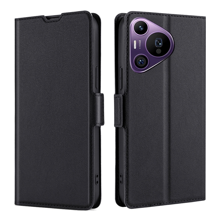 

For Huawei Pura 70 Pro / Pro+ Ultra-thin Voltage Side Buckle Horizontal Flip Leather Phone Case(Black)