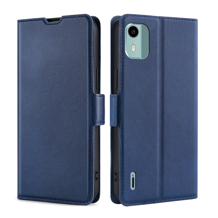 

For Nokia C12 Ultra-thin Voltage Side Buckle Horizontal Flip Leather Phone Case(Blue)