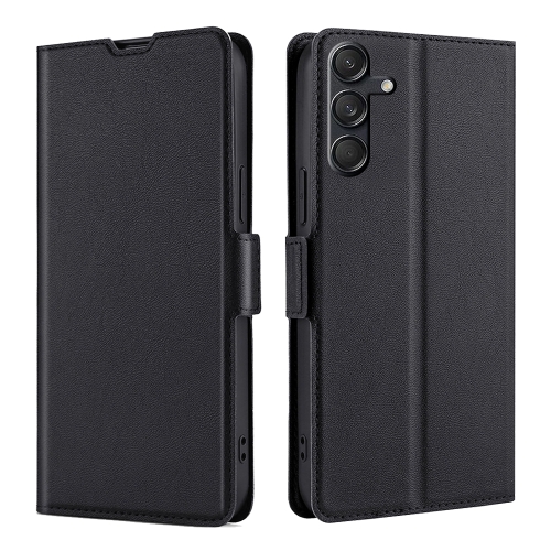 For Samsung Galaxy M55 5G Ultra-thin Voltage Side Buckle Horizontal Flip Leather Phone Case(Black) for samsung galaxy s22 ultra 5g window view leather phone case orange