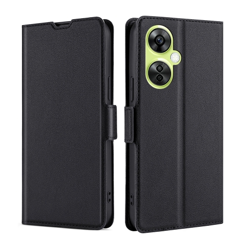 

For OnePlus Nord CE 3 Lite 5G Ultra-thin Voltage Side Buckle Horizontal Flip Leather Phone Case(Black)