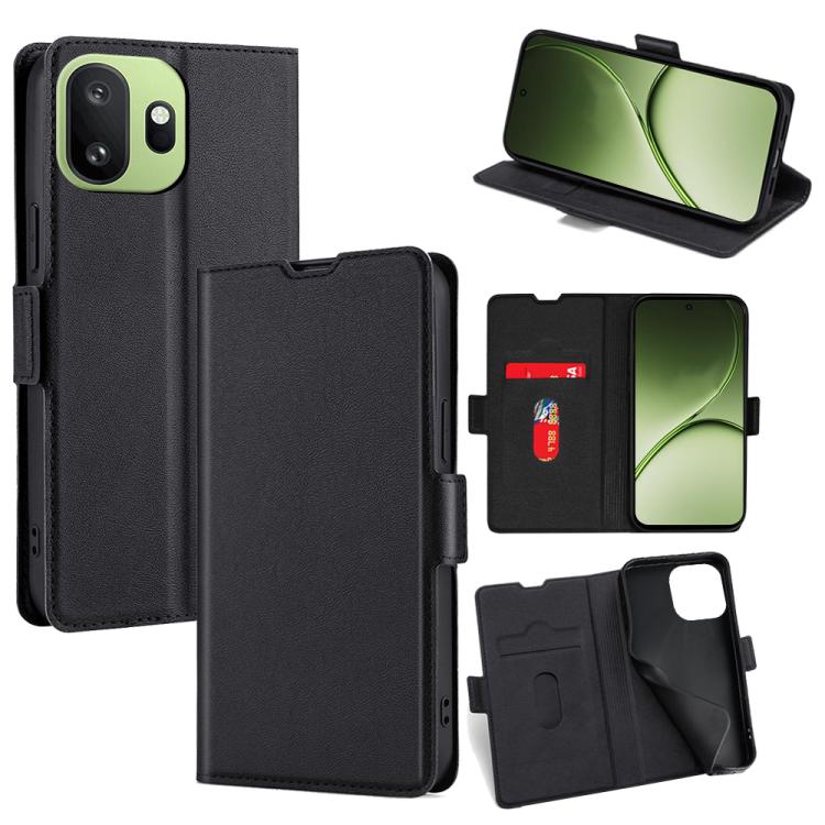 For OnePlus 15T 5G Ultra-thin Voltage Side Buckle Horizontal Flip Leather Phone Case(Black)