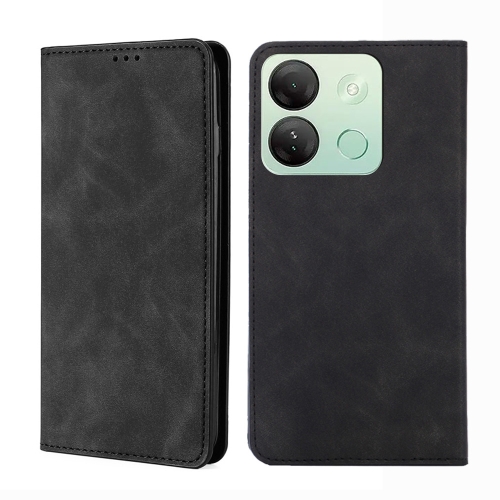 

For Infinix Smart 7 HD Skin Feel Magnetic Leather Phone Case(Black)