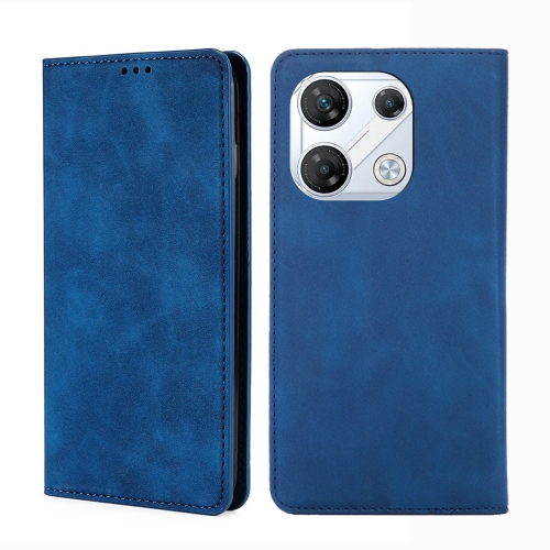 

For Infinix GT 10 Pro 5G Skin Feel Magnetic Leather Phone Case(Blue)