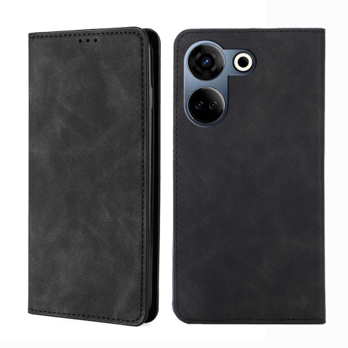 

For Tecno Camon 20 Pro 4G Skin Feel Magnetic Leather Phone Case(Black)