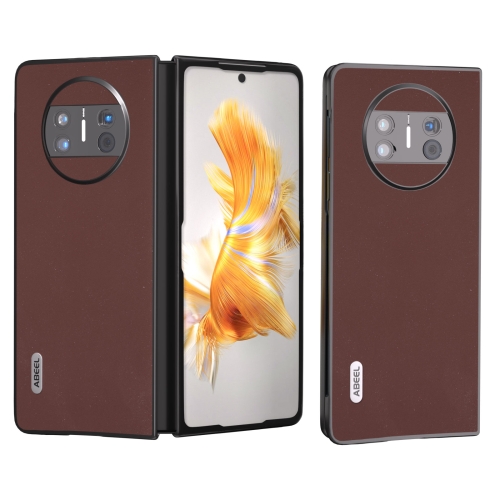 

For Huawei Mate X3 ABEEL Genuine Silky Soft Black Edge Phone Case(Coffee)