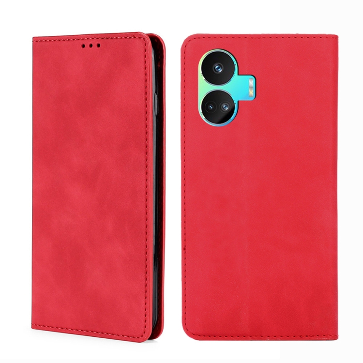 

For Realme GT Neo5 SE Skin Feel Magnetic Leather Phone Case(Red)