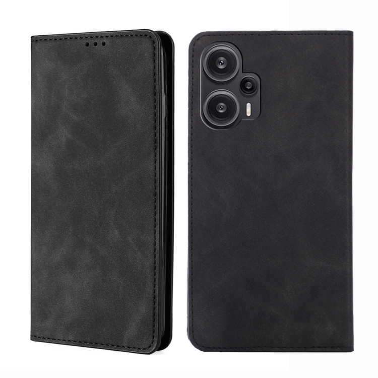 

For Xiaomi Redmi Note 12 Turbo Skin Feel Magnetic Leather Phone Case(Black)