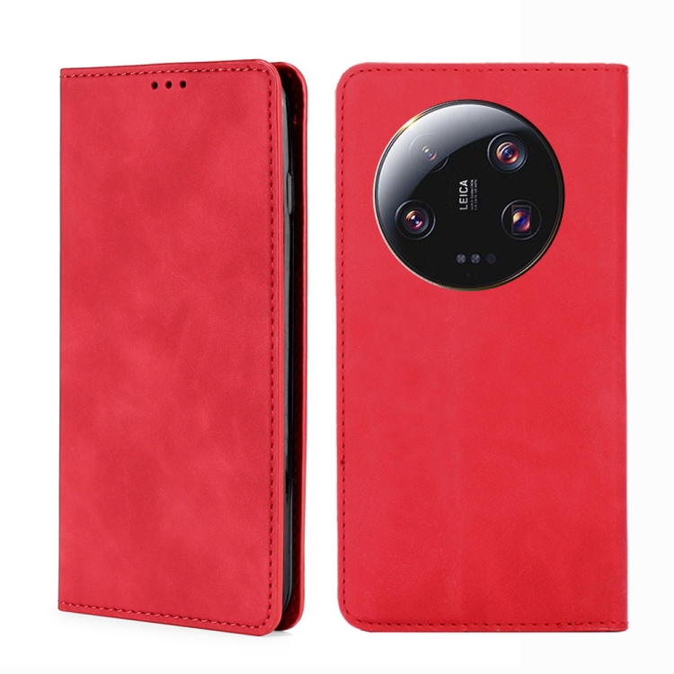 

For Xiaomi 13 Ultra 5G Skin Feel Magnetic Leather Phone Case(Red)