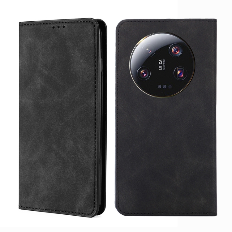 

For Xiaomi 13 Ultra 5G Skin Feel Magnetic Leather Phone Case(Black)