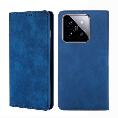 

For Xiaomi 14 Skin Feel Magnetic Leather Phone Case(Blue)