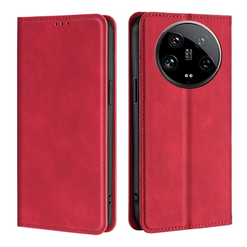 

For Xiaomi 14 Ultra 5G Skin Feel Magnetic Leather Phone Case(Red)