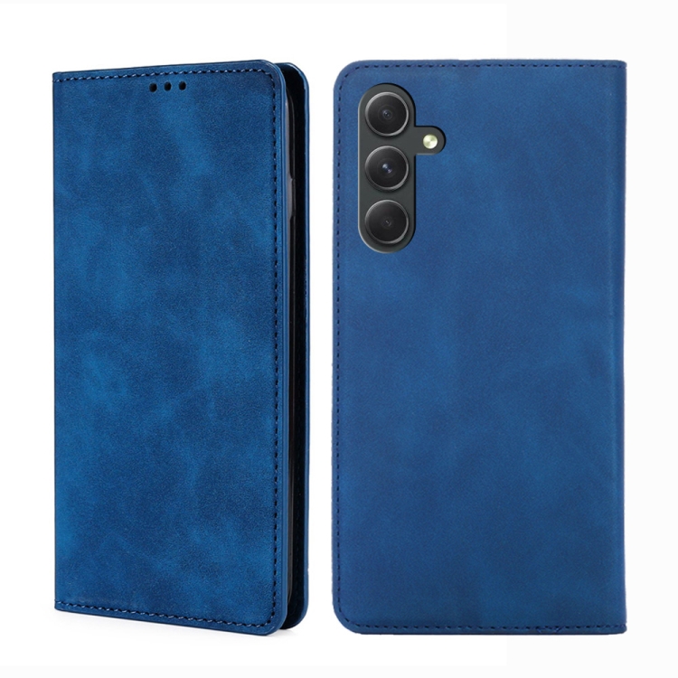 

For Samsung Galaxy A54 5G Skin Feel Magnetic Leather Phone Case(Blue)