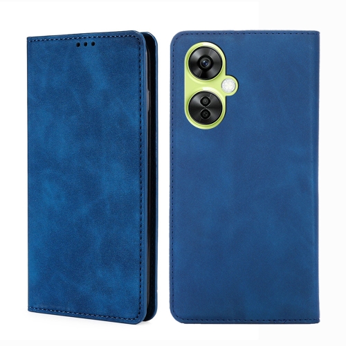 

For OnePlus Nord CE 3 Lite 5G Skin Feel Magnetic Leather Phone Case(Blue)