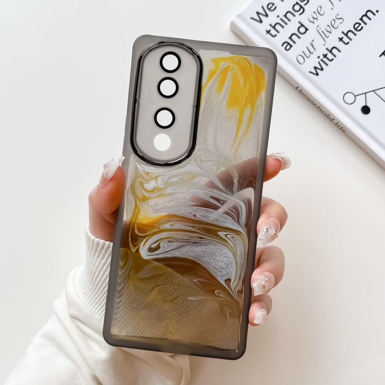 

For Honor 70 Pro Oil Painting Electroplating TPU Phone Case(Grey)