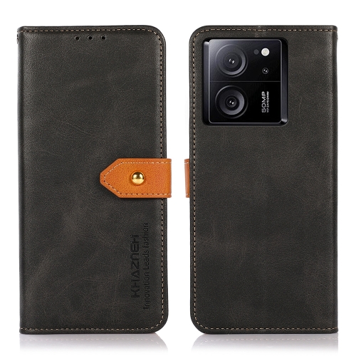 

For Xiaomi 13T / Redmi K60 Ultra KHAZNEH Cowhide Texture Flip Leather Phone Case(Black)