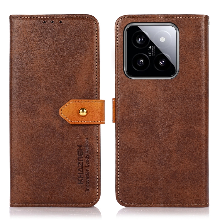 

For Xiaomi 14 KHAZNEH Cowhide Texture Flip Leather Phone Case(Brown)