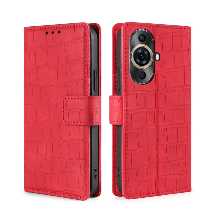 

For Huawei nova 11 Pro 4G / 11 Ultra 4G Skin Feel Crocodile Magnetic Clasp Leather Phone Case(Red)