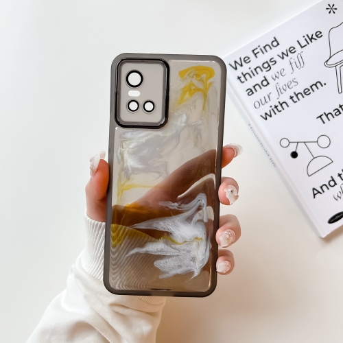 

For vivo S10 Oil Painting Electroplating TPU Phone Case(Grey)