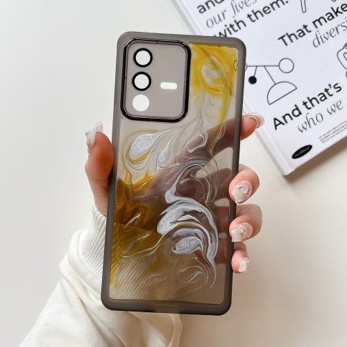 

For vivo S12 Pro Oil Painting Electroplating TPU Phone Case(Grey)
