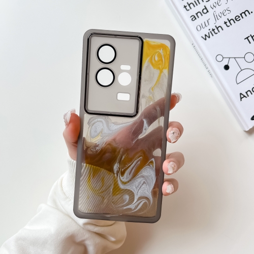 

For vivo iQOO 11 Oil Painting Electroplating TPU Phone Case(Grey)