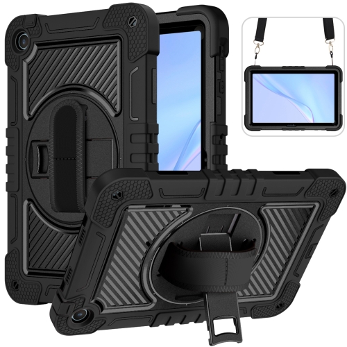 

For Huawei MatePad SE 10.4 360 Degree Rotation PC Contrast Silicone Tablet Case(Black)