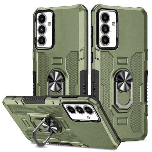 

For Samsung Galaxy A13 5G Ring Holder Armor Hybrid Phone Case(Green)
