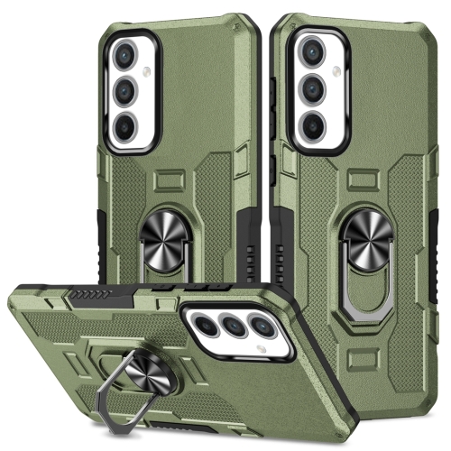 

For Samsung Galaxy A54 Ring Holder Armor Hybrid Phone Case(Green)