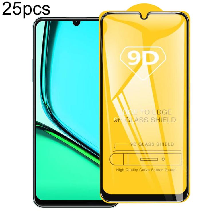 

For Realme C51s 25pcs 9D Full Glue Screen Tempered Glass Film