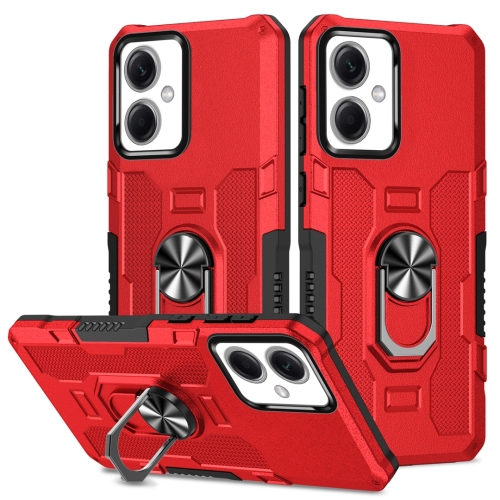 

For Xiaomi Redmi Note 12 5G Global / Poco X5 Ring Holder Armor Hybrid Phone Case(Red)