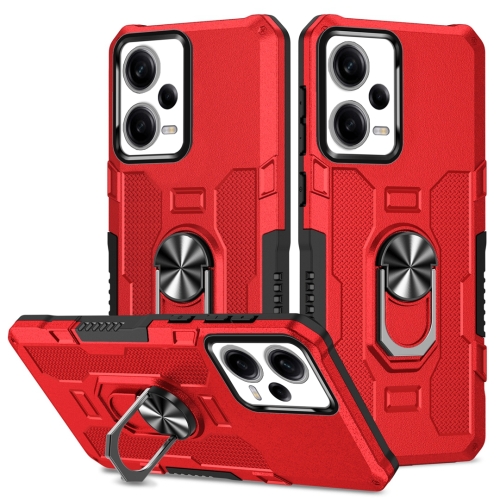 

For Xiaomi Redmi Note 12 Pro 5G Global / Poco X5 Pro Ring Holder Armor Hybrid Phone Case(Red)