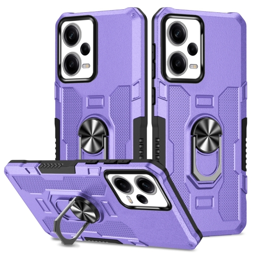 

For Xiaomi Redmi Note 12 Pro 5G Global / Poco X5 Pro Ring Holder Armor Hybrid Phone Case(Purple)