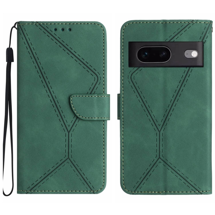 

For Google Pixel 7 Stitching Embossed Leather Phone Case(Green)