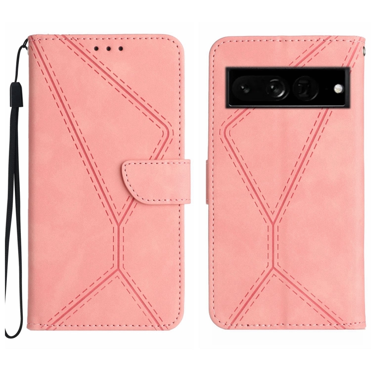 

For Google Pixel 7 Pro Stitching Embossed Leather Phone Case(Pink)