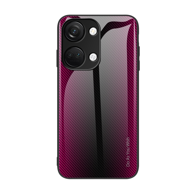 

For OnePlus Ace 2V Texture Gradient Glass TPU Phone Case(Rose Red)
